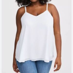Torrid Sophie Chiffon White Swing Camisole, size 2X